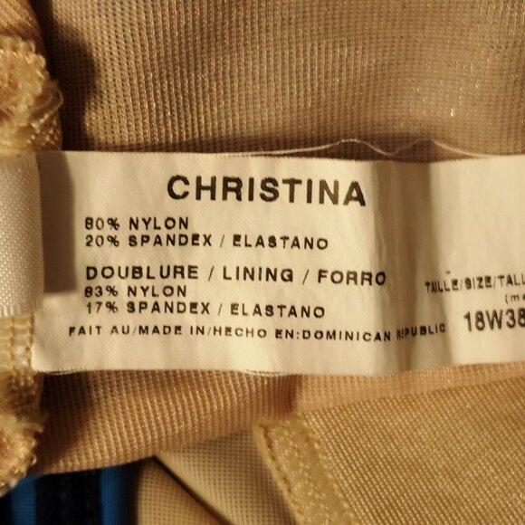 Christina Ladies Size 18W One Piece Blue with Navy Accents Bathing Suit - Picture 5 of 8